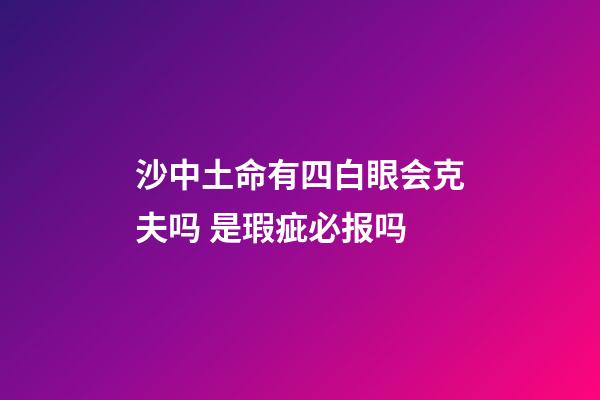沙中土命有四白眼会克夫吗 是瑕疵必报吗